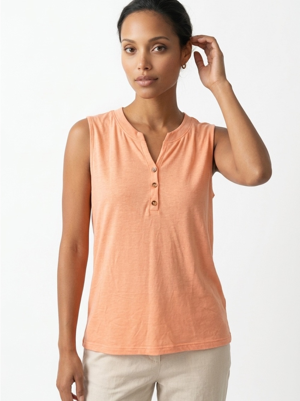 Pretty Peach Sleeveless Top Size XL